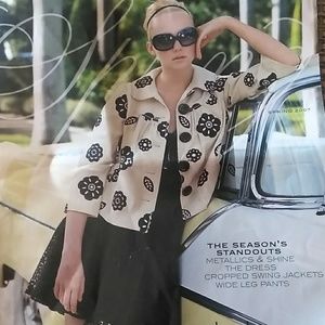 TIBI LOTUS FLORAL CROPPED SWING JACKET